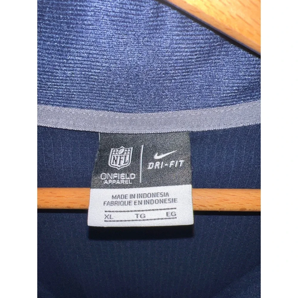 Nike Seattle Seahawks NFL Onfield Dri-FIT Quarter Zip Pullover Mens XL Navy Blue